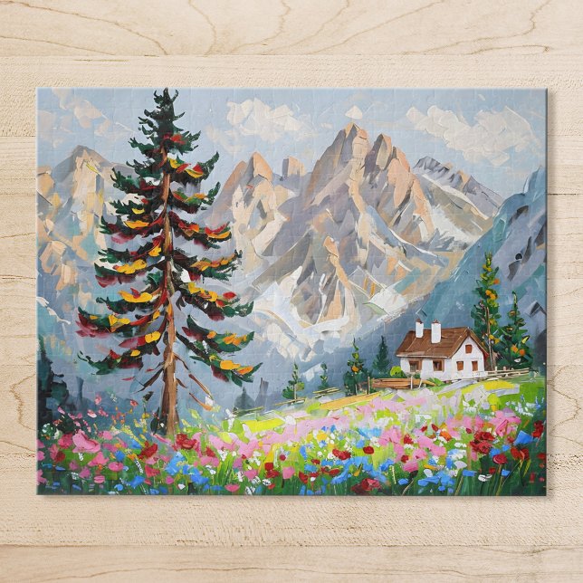 Puzzle Vibrante pintura Montaña Flor silvestre Arte de ca (Subido por el creador)
