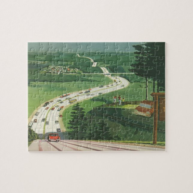 Puzzle Vibrantes carreteras americanas y viajes en coche  (Horizontal)