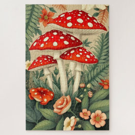 Puzzle Vibrantes champiñones y elegantes botánicos