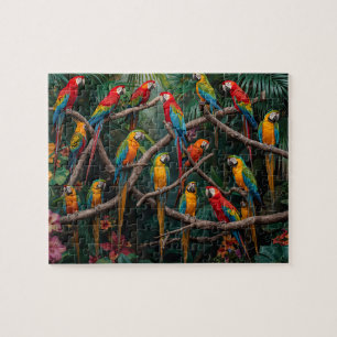 Puzzle Vibrantes Guacamayos Tropicales Jungla