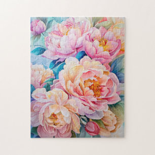 Puzzle Vibrantes personajes en flor en pastel suave