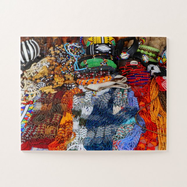 Puzzle Vibrantes vigas africanas en un mercado local (Horizontal)