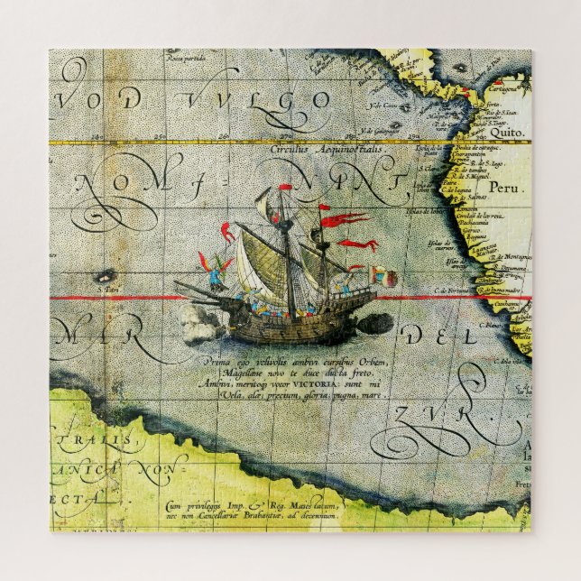 Puzzle Victoria, mapa de antigüedades Océano Pacífico (Vertical)