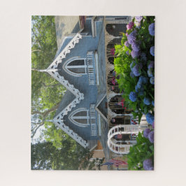 Puzzle Victorian Cottage in Blue - Martha's Vineyard