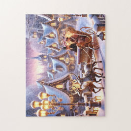 Puzzle Victorian Sleigh Ride Reindeer & Lantern Lights 