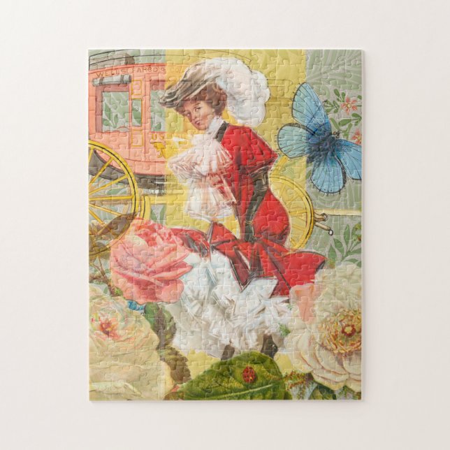 Puzzle Victoriana Lady Woman Fun Carriage (Vertical)