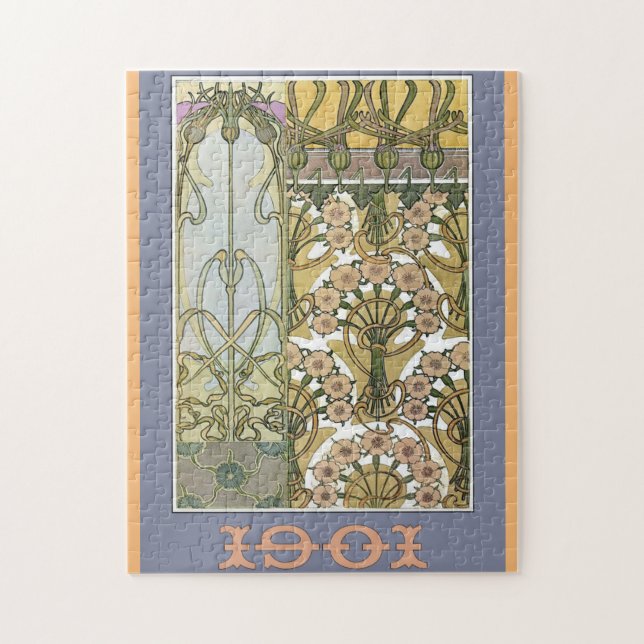 Puzzle Victoriano artístico florido Art Nouveau (Vertical)