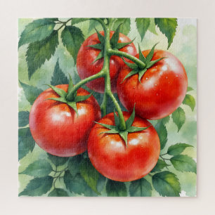 Puzzle Vid de Tomate Maduro Acuarela Fresca