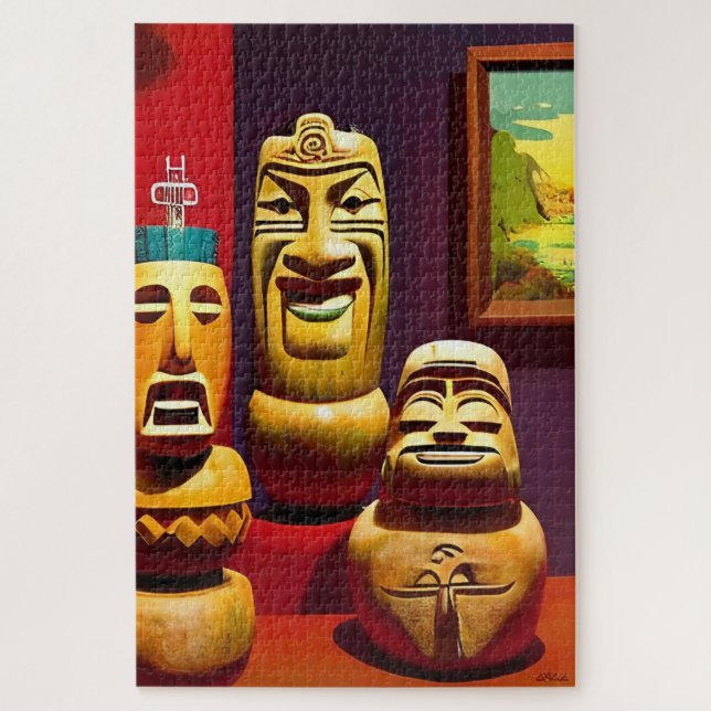 Puzzle Vida cubierta de Tiki, Ken Gage Art (Vertical)