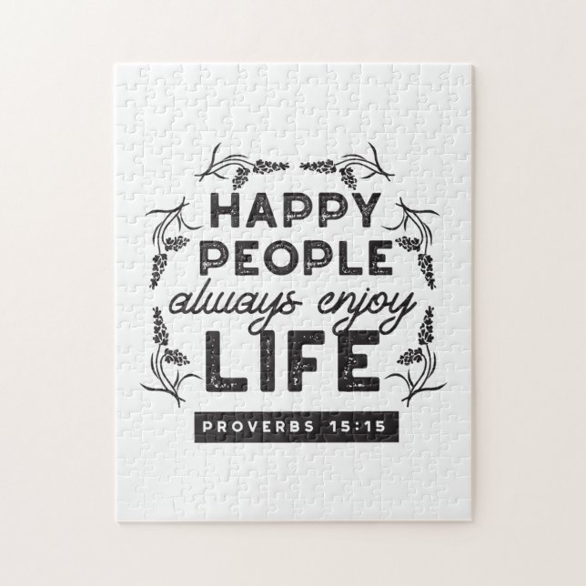 Puzzle Vida Feliz con Fe – Proverbios 15:15 Arte (Vertical)