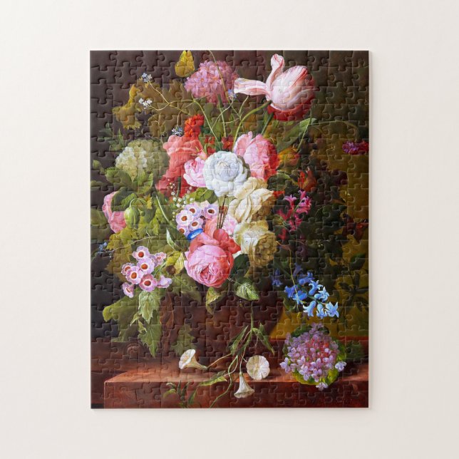 Puzzle Vida Fija De Las Flores De Rosas, Tulipanes E Hiac (Vertical)