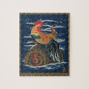 Puzzle Vida flotante: Rooster y Hen en el mar