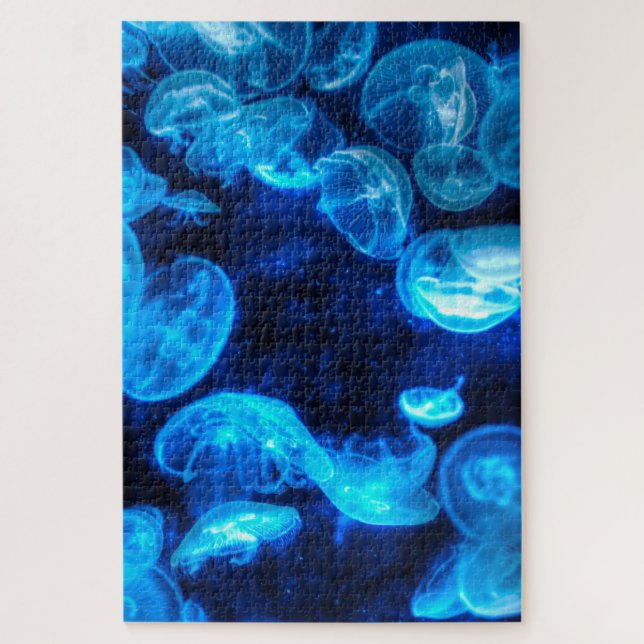 Puzzle Vida marina náutica Blue Jellyfish (Vertical)