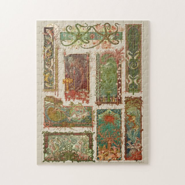 Puzzle Vida marina submarina, art nouveau caballito de ma (Vertical)