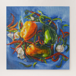 Puzzle Vida picante con pimientos y ajo