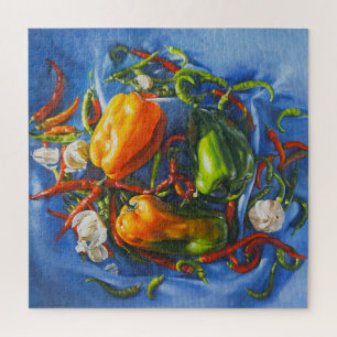 Puzzle Vida picante con pimientos y ajo