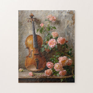 Puzzle Vida Rusa Todavía con Violín Vintage