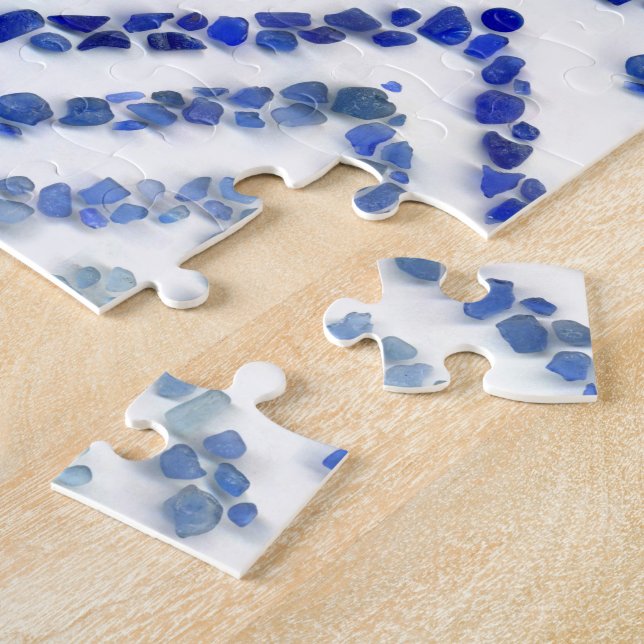 Puzzle vidrio Árbol-o-métrico del mar - azul (Lado)