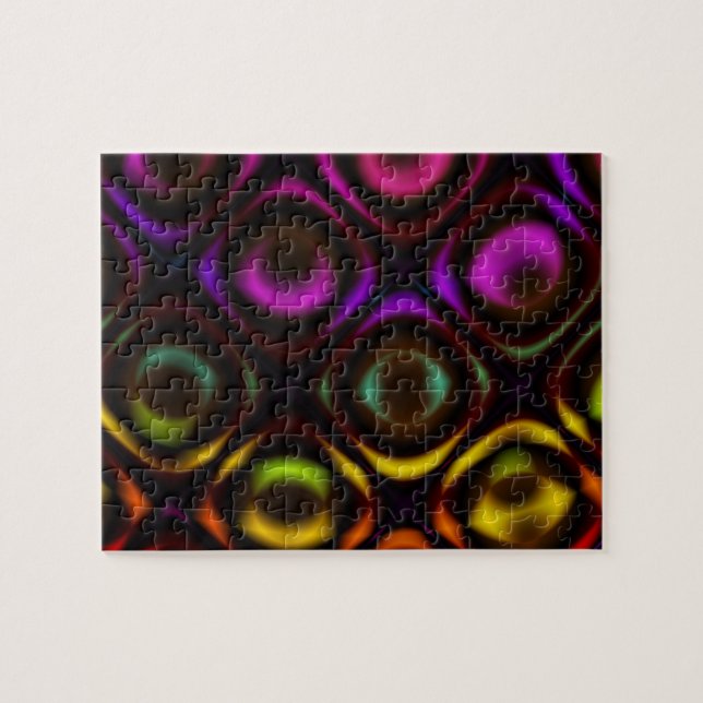 Puzzle Vidrio | Arte fractal arcoiris (Horizontal)