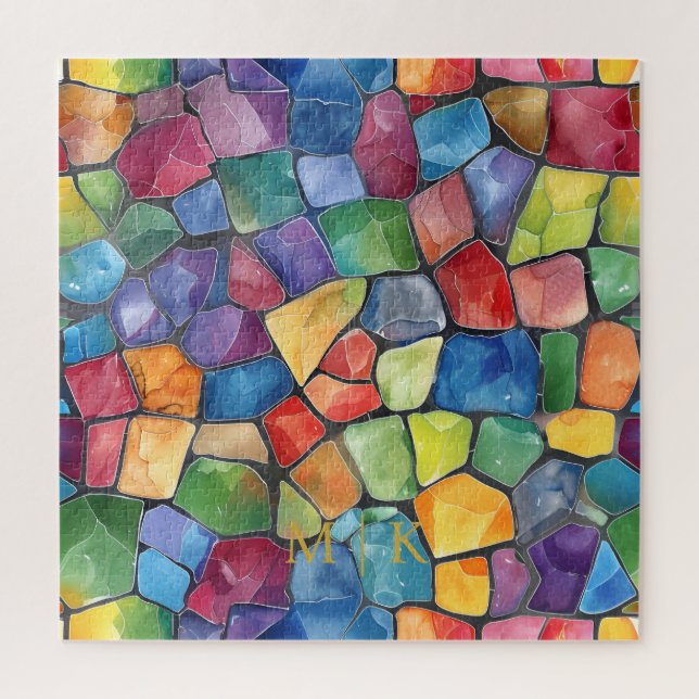 Puzzle Vidrio con manchas de arco iris acuático (Vertical)