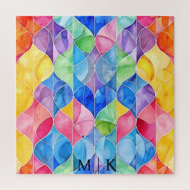 Puzzle Vidrio con manchas de arco iris acuático (Vertical)