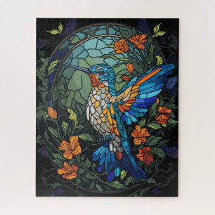 Puzzle Vidrio con manchas de color pájaro volador