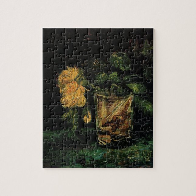 Puzzle Vidrio con Rosas por Vincent van Gogh (Vertical)