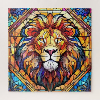 Puzzle Vidrio emplomado de león