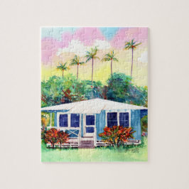 Puzzle Vieja cabaña de plantaciones en azul