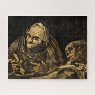 Puzzle Vieja con esqueleto (muerte) (Francisco Goya)