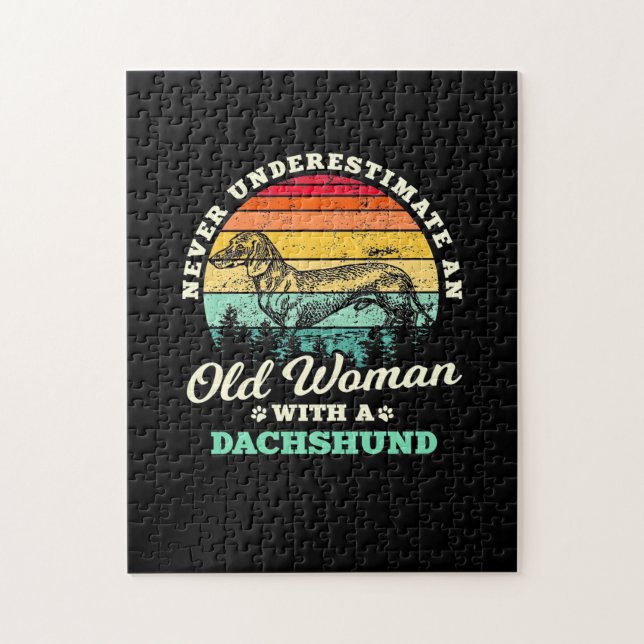 Puzzle Vieja Con Un Dachshund (Vertical)