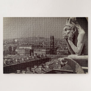 Puzzle Vieja Francia París Notre Dame Catedral pensadora