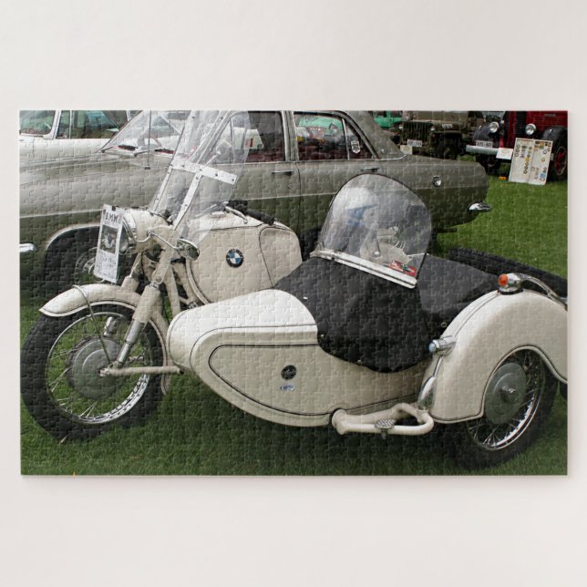 Puzzle Vieja motocicleta BMW con Sidecar (Horizontal)