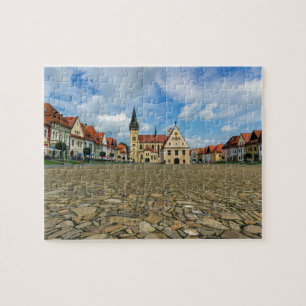 Puzzle Vieja plaza en Bardejov, Eslovaquia