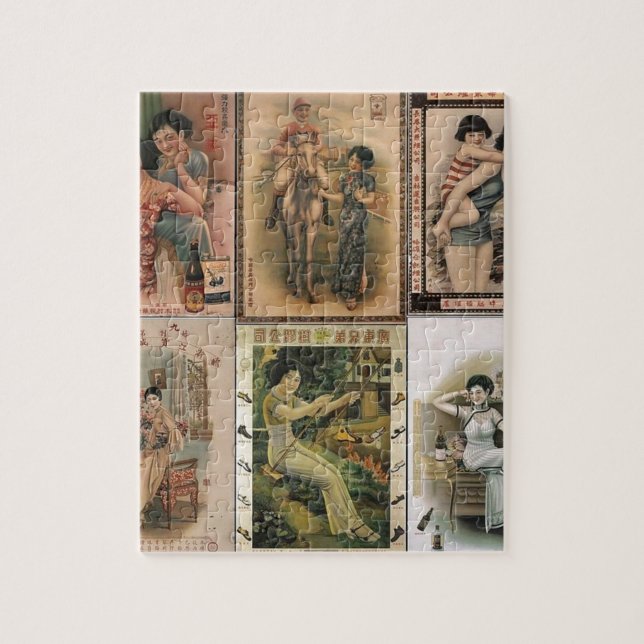 Puzzle Viejas mujeres del poster de Shangai (Vertical)