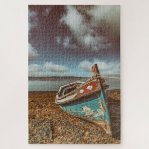 Puzzle Viejo Aiola. Barco tradicional portugués en una pl