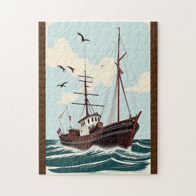 Puzzle Viejo barco vintage (Vertical)