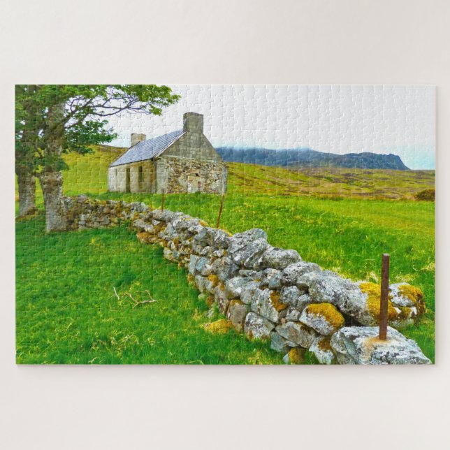 Puzzle Viejo Cottage irlandés Galway Irlanda. (Horizontal)