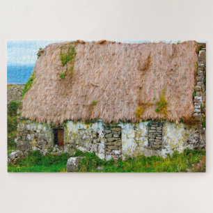 Puzzle Viejo Cottage irlandés Galway Irlanda.