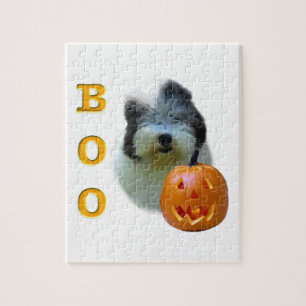 Puzzle Viejo perro pastor inglés Halloween Boo