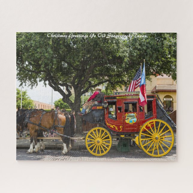 Puzzle Viejo Stagecoach Texas.Saludos navideños (Horizontal)