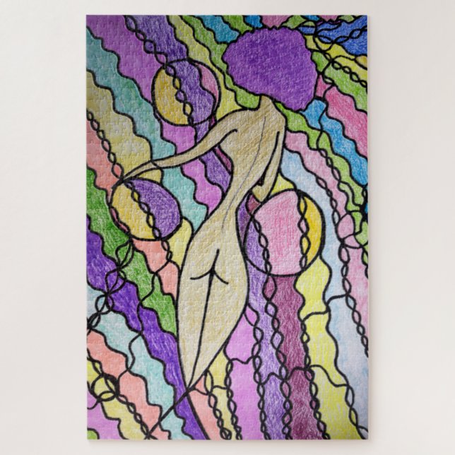 Puzzle Viento multicolor Resumen Arte moderno (Vertical)