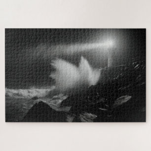 Puzzle Vigilia en faro sobre el arte monocromo en los mar