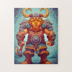 Puzzle Viking Warrior con cómic de mitología de tipo Ax N