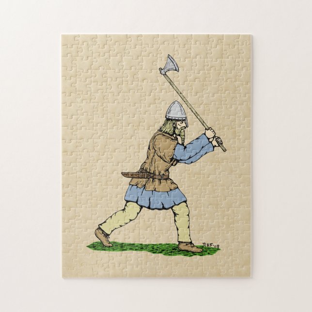 Puzzle Viking Warrior Wielding Broad-Ax (Vertical)