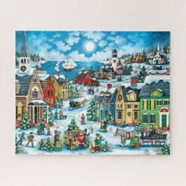 Puzzle Villa de Winter Wonderland cerca del mar