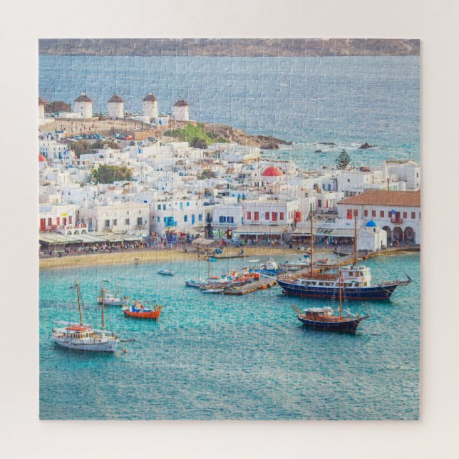Puzzle Villa Griega Tradicional Isla Mykonos Grecia (Vertical)
