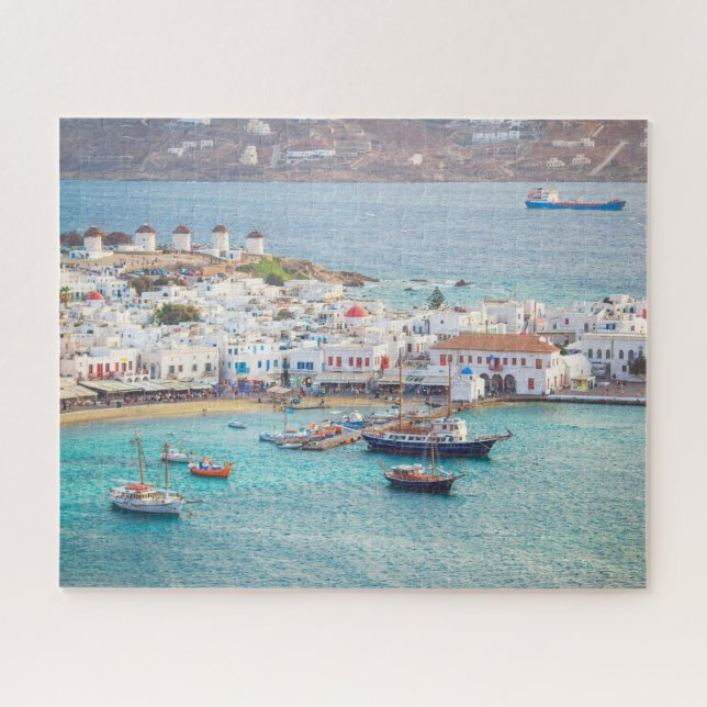 Puzzle Villa Griega Tradicional Isla Mykonos Grecia (Horizontal)