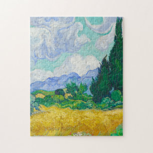 Puzzle Vincent van Gogh - A Wheatfield, con Cypreses