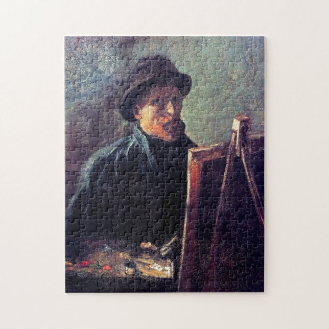 Puzzle Vincent Van Gogh - Autorretrato con sombrero oscur (Vertical)
